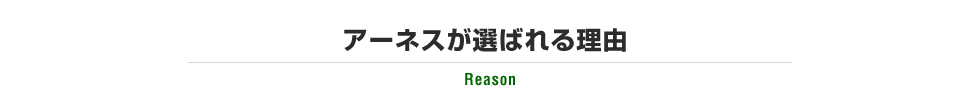 アーネスが選ばれる理由