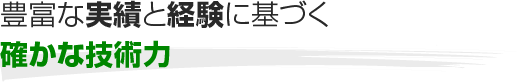 豊富な実績と経験に基づく確かな技術力