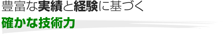 豊富な実績と経験に基づく確かな技術力